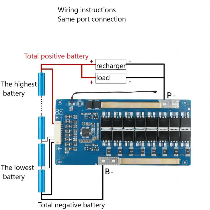 8 सीरीज लिथियम आयरन फॉस्फेट बैटरी सुरक्षा बोर्ड 24V 40A 50A 60A ऑनलाइन पीसीबी निर्माण